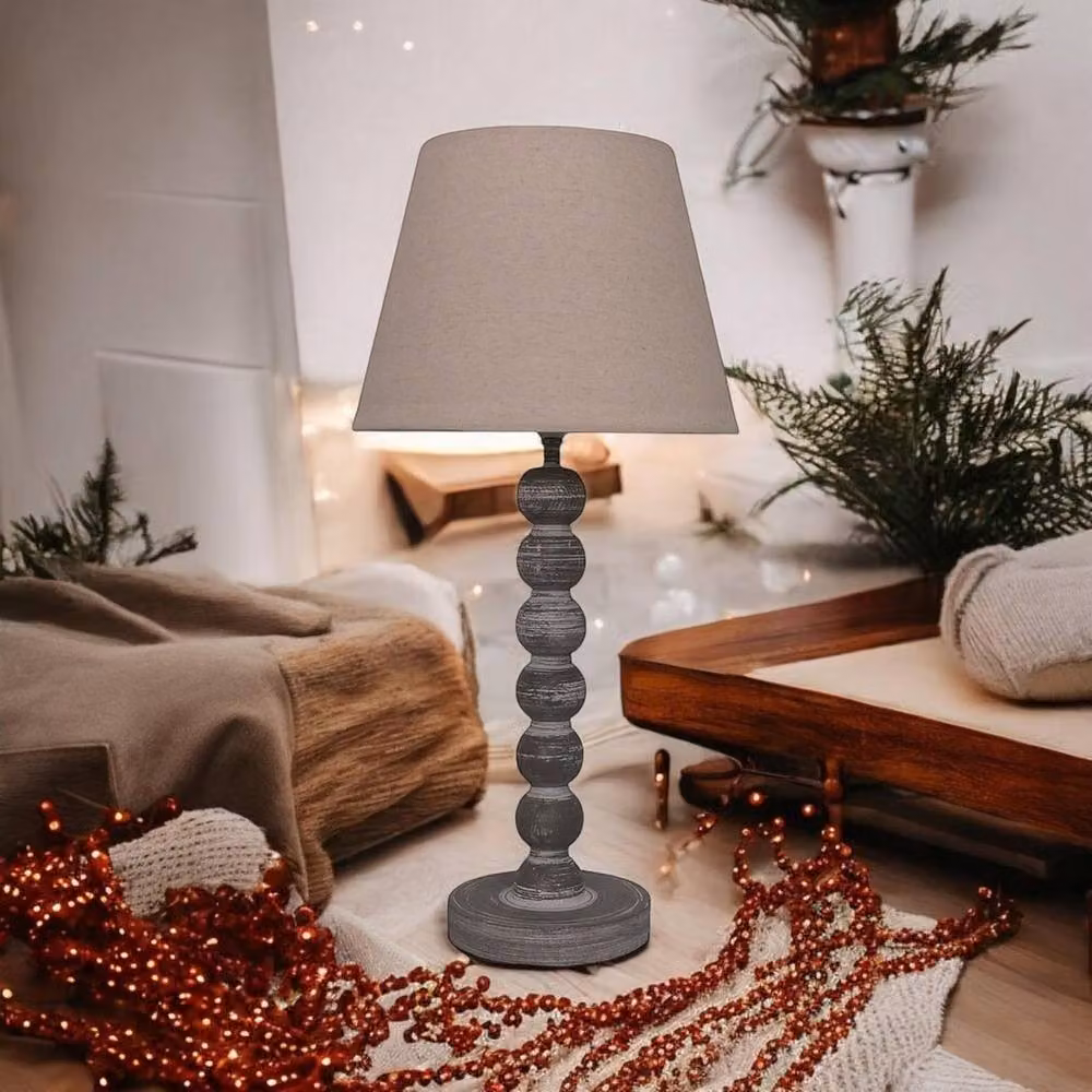 Minster Lamp and Shade in Brown, H 51 x W 12 x D 12 cm – 3