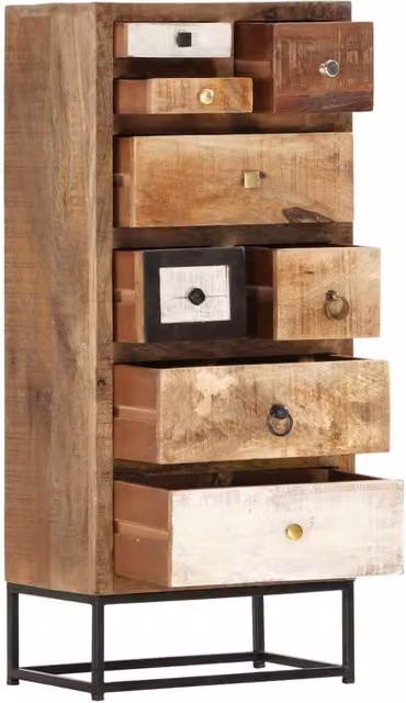 Berkfield Home Industrial Drawer Cabinet in Brown Solid Reclaimed Wood, W/D/H: 45 x 30 x 105 cm – 1