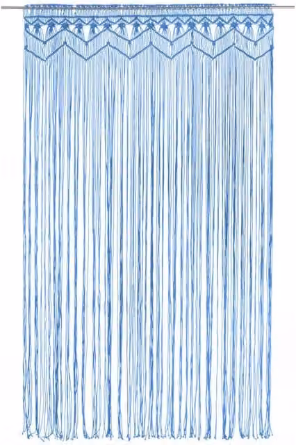 Berkfield Home Blue Macrame Cotton Curtain W/H: 140 x 240 cm