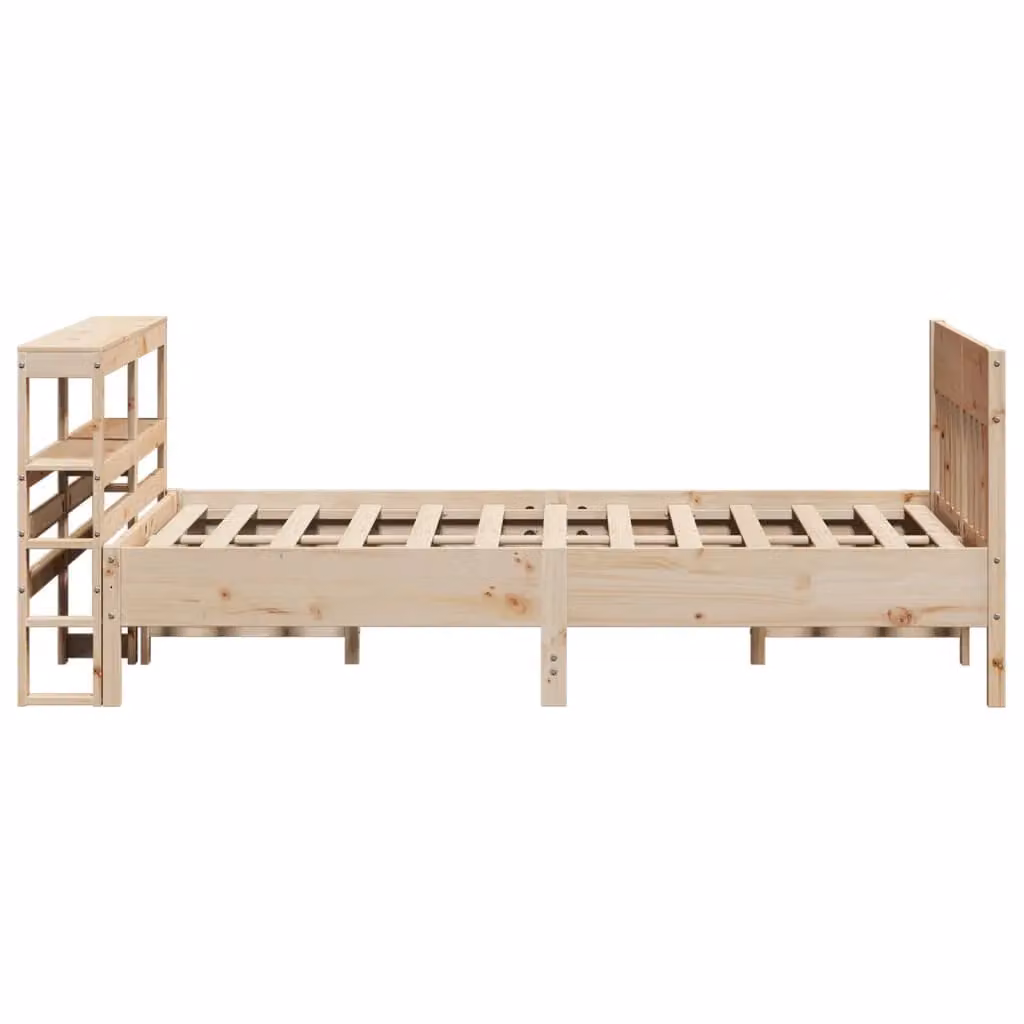 Berkfield Home Rustic Solid Wood Pine Bed Frame in Brown, W/D/H: 160 x 200 cm – 2