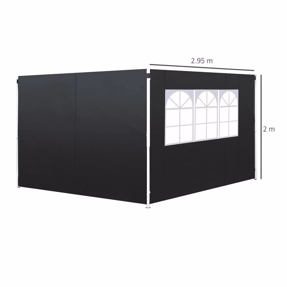 EONLION Black Polyester Gazebo Replacement Exchangeable Wall Panels, Width: 100 cm – 2