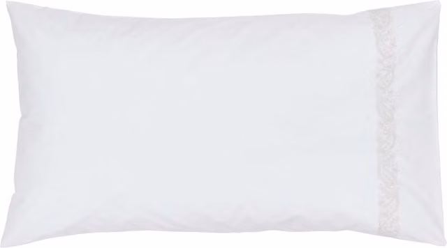 Bedeck of Belfast Marielle Pair of Standard Cotton Percale Pillowcases, Coral