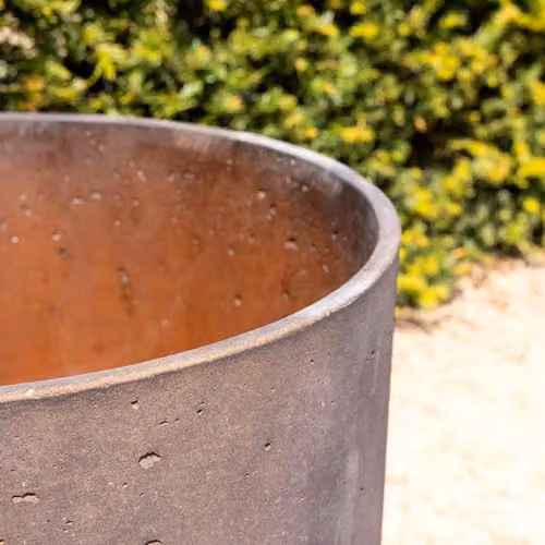 Primrose Matte Bronze Orange Limestone Round Planter Pot with Saucer, Height: 50 cm – 3