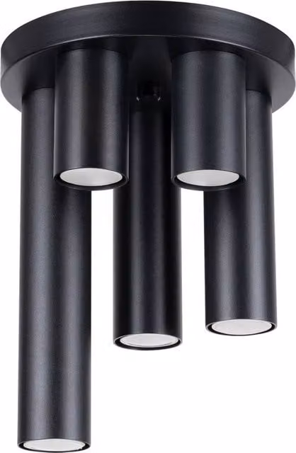 Sollux Lighting Lagos Modern 5-Light Ceiling Lamp in Black, W/D/H: 33 x 25 x 25 cm