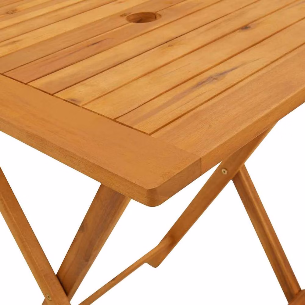 Berkfield Home Durable Folding Garden Table in Brown Solid Acacia Wood W/D/H: 60 x 60 x 75 cm – 3
