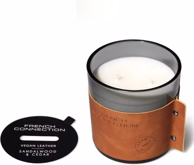 French Connection Woody Scented Candle in Multicolour Glass, 340g