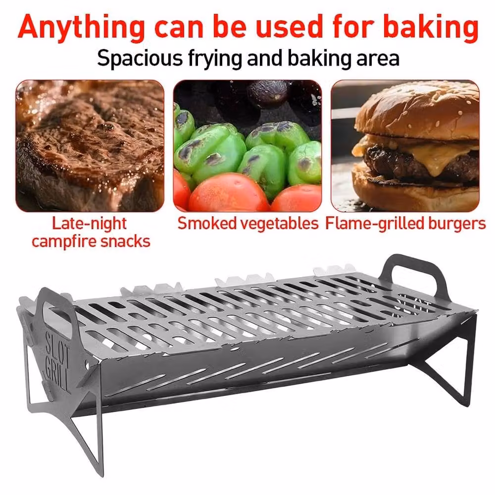 FLAVORA Stainless Steel Folding Charcoal Tabletop BBQ in Grey, Width: 100 cm – 2