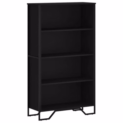 vidaXL Modern Black Bookcase with Back Panel, W/D/H: 80 x 31 x 137.5 cm