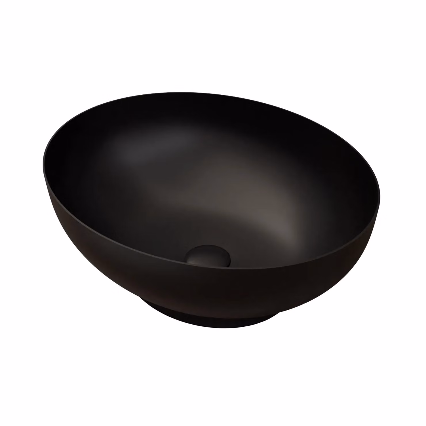 Nes Home Oval Countertop Basin in Matte Black, W: 41.0 cm, D: 33.5 cm – 2