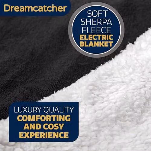 Dreamcatcher Sherpa Heated Throw Blanket in Black with 9 Heat Levels and 12-Hour Timer – 3