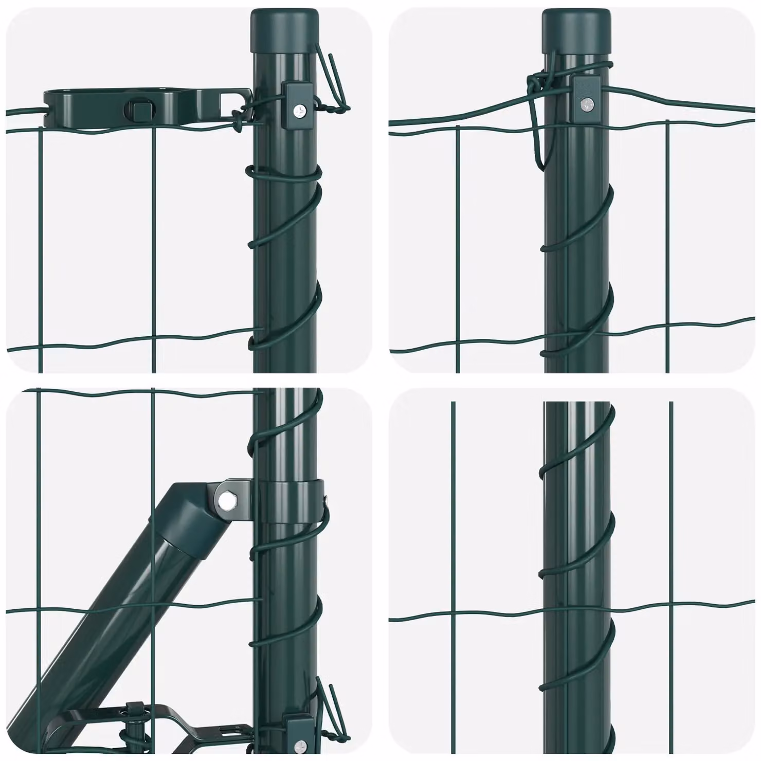Berkfield Home Euro Fence in Green and Silver, Galvanised Steel with 7 Spike Posts, W: 10 m, H: 1 m – 5
