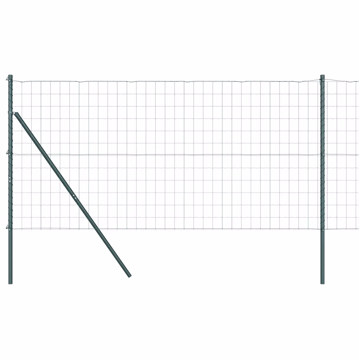 Berkfield Home Euro Fence with 7 Posts, Galvanised Steel, Green and Silver, W: 10 m, H: 1.2 m – 2