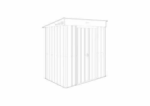 Globel Metal Garden Storage Shed with Pent Roof and Sliding Double Doors in Green or Grey – 2