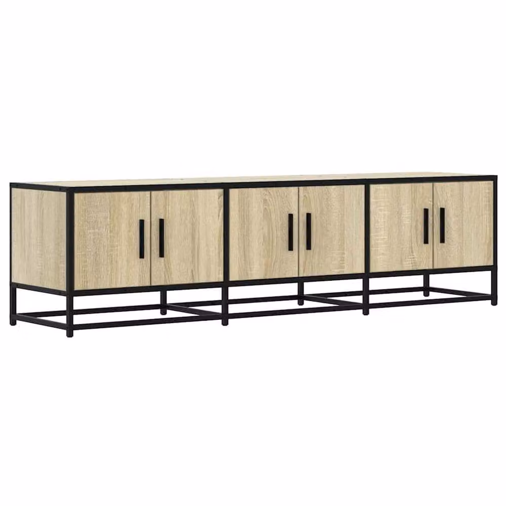 Berkfield Home TV Cabinet in Sonoma Oak and Beige, W/D/H: 150 x 35 x 41 cm – 2