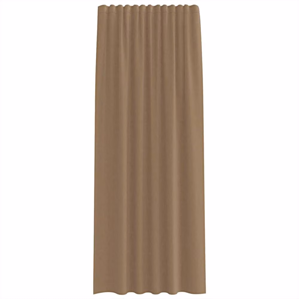 Berkfield Home Plain Transparent Voile Fabric Panel Curtains with Rod Pockets, 2 Pack, Brown – 3