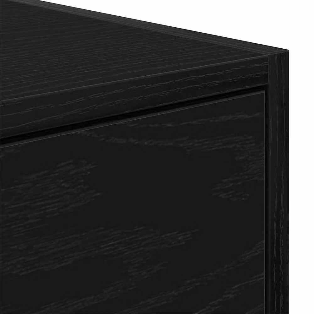 Berkfield Home Set of 2 Black Oak TV Cabinets, W: 60 cm, D: 31 cm, H: 25.5 cm – 4