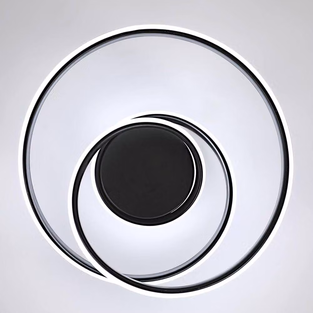 Goeco Modern LED Ceiling Light, 36W Creative Spiral Shape, Black, 6500K Cool White – 4