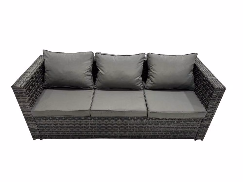 Fimous Modern Outdoor Rattan Garden Furniture Set with 2 Chairs in Dark Grey Anthracite
