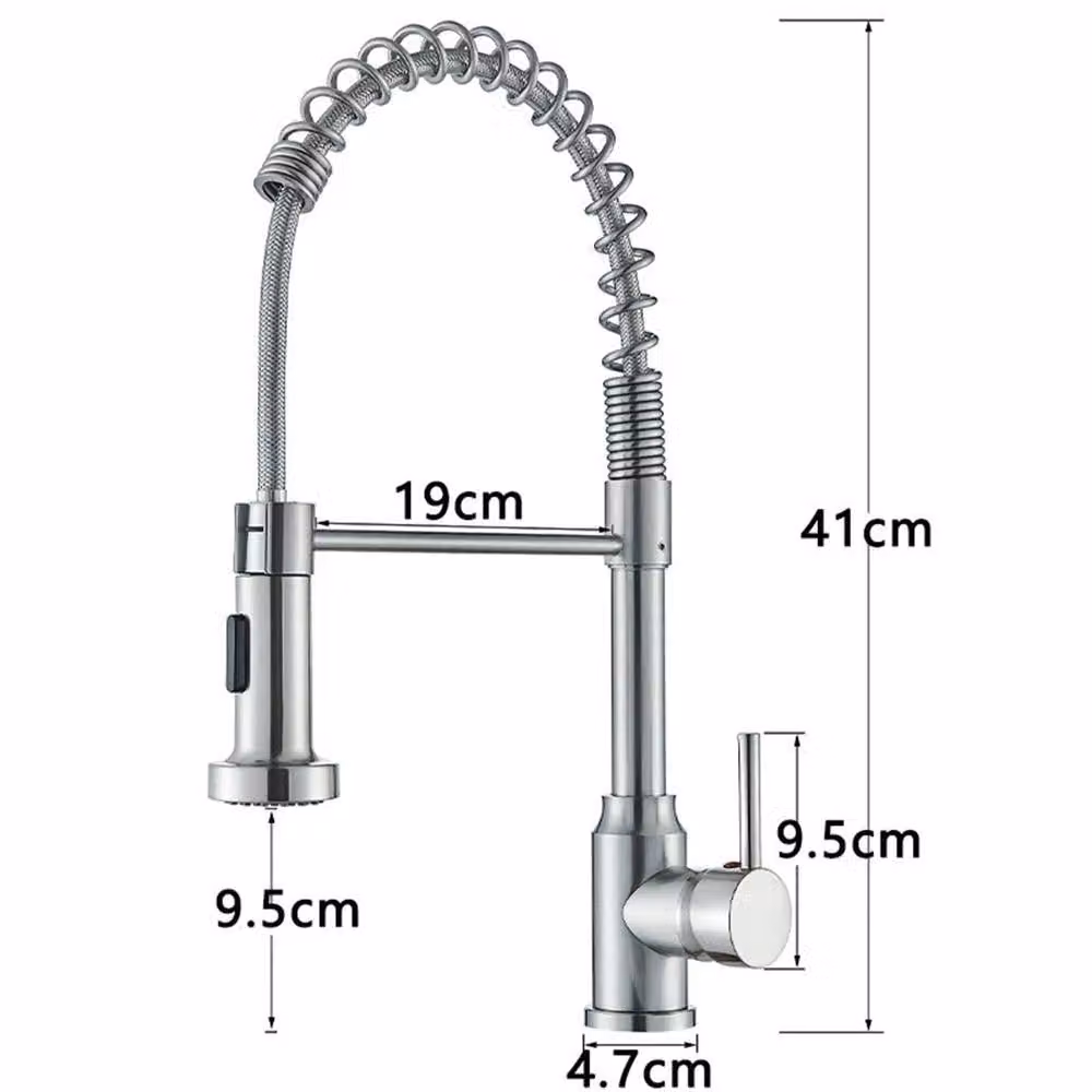 Kelvenix Silver Pull Out Kitchen Sink Mixer Tap with Dual Spray Spout and Single Lever Control – 2