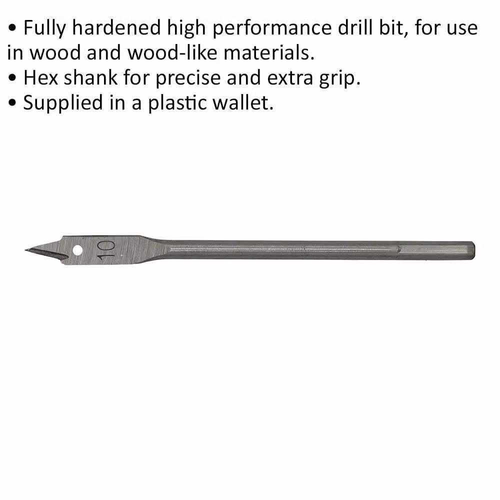 Loops Silver Fully Hardened Wood Drill Bit with Hex Shank, 10 x 152 mm – 2