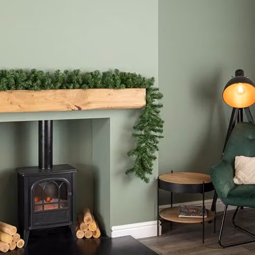 Samuel Alexander 2.7m Plain Green Colorado Artificial Christmas Garland – 2