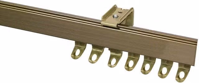 Terrys Fineline Straight Aluminium Curtain Track in Gold Brass and Bronze