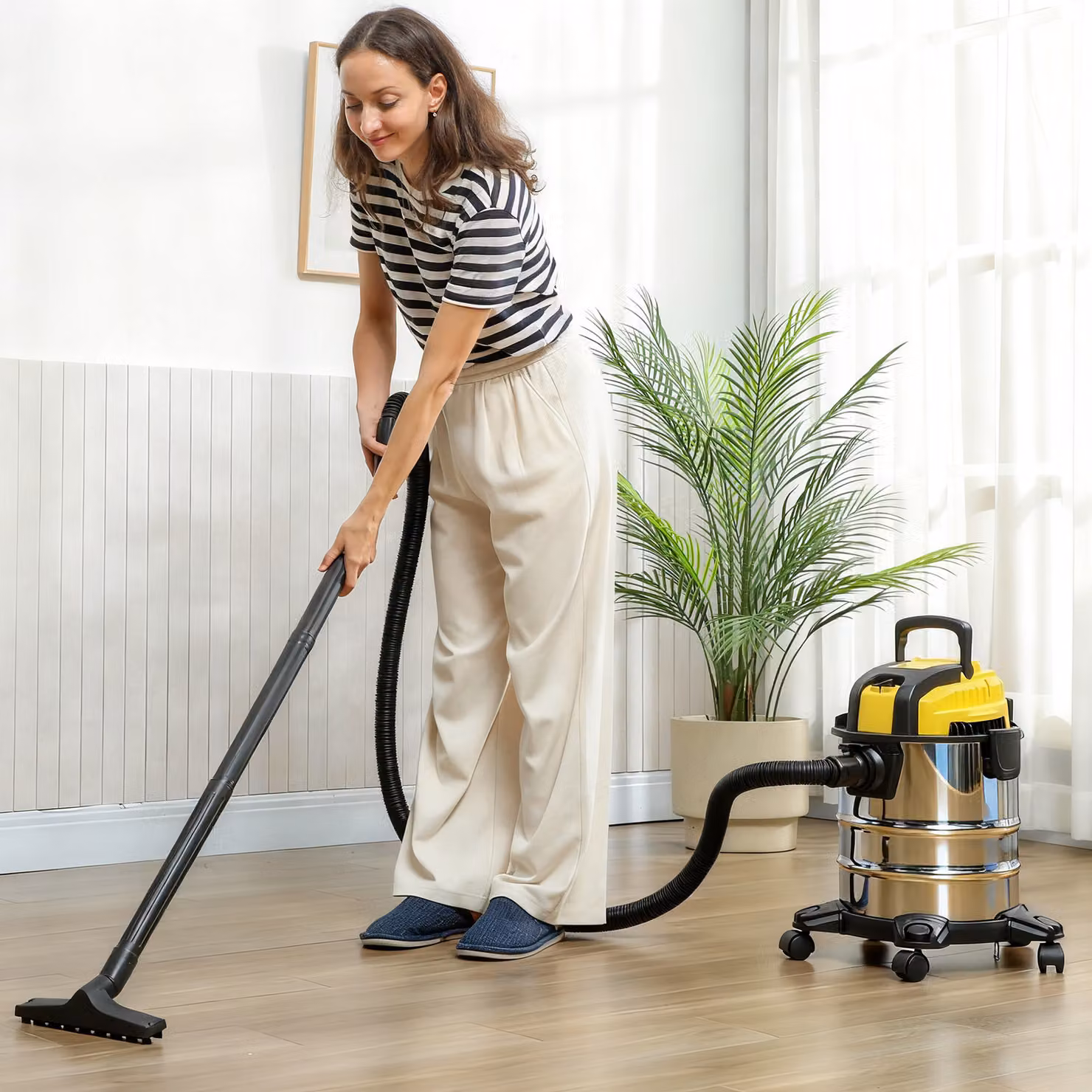 HOMCOM 1200W Wet and Dry Vacuum Cleaner with Blower and Washable Filter, 20L, Yellow – 2