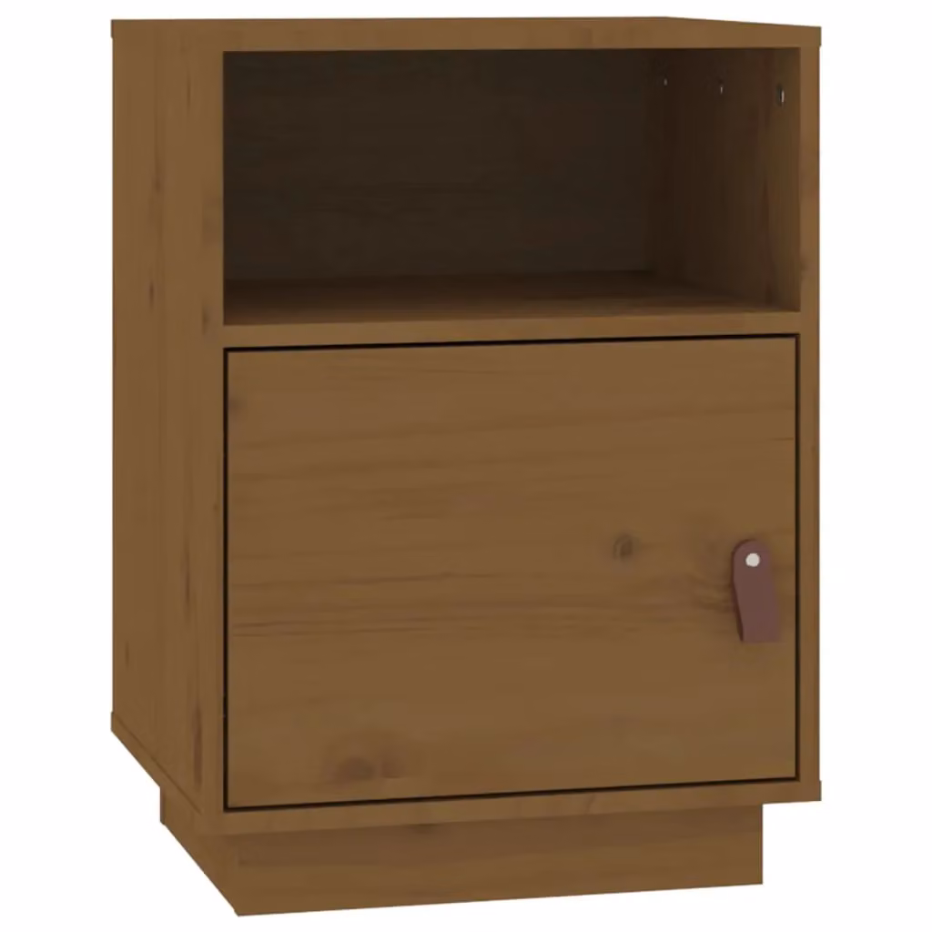 Berkfield Home Set of 2 Honey Brown Solid Wood Pine Bedside Cabinets W: 40 cm, D: 34 cm, H: 55 cm – 4