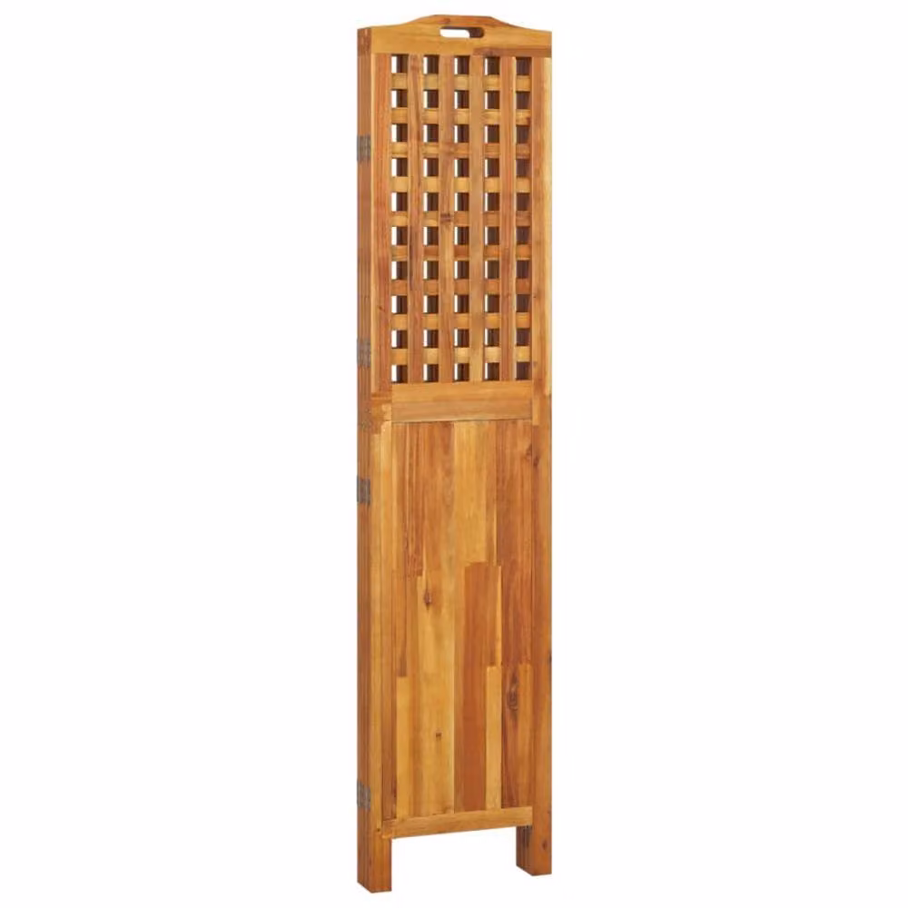 Berkfield Home 4-Panel Acacia Wood Room Divider in Brown, W/D/H: 162 x 2 x 180 cm – 3