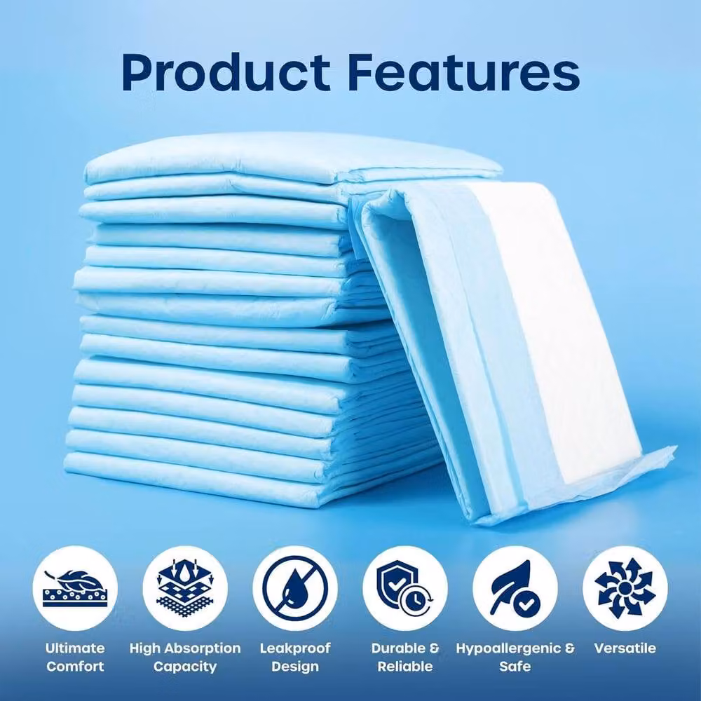 volila Triple Layer Incontinence Bed Pads, Soft and Waterproof, Aqua, W: 90 cm, D: 60 cm – 3