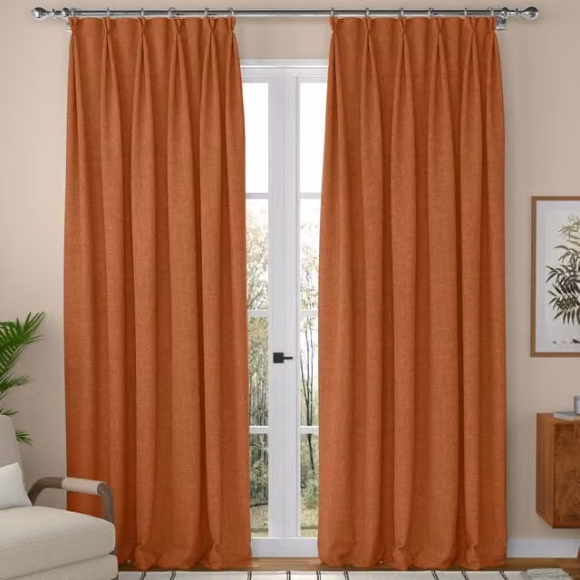 ANTE DECOR Fjord Made To Measure Blackout Fabric Curtains in Orange