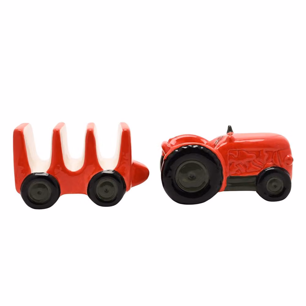Country Living Red Ceramic Egg and Soldiers Tractor Set – 3