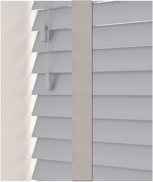NewEdgeBlinds Faux Wood Venetian Blinds with Tapes in Dove Grey, Width: 100 cm