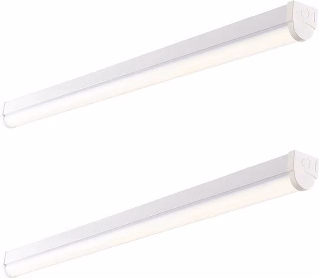 Loops 2 Pack 6ft High Lumen LED Batten Light, 68.5W Cool White, Gloss White and Opal