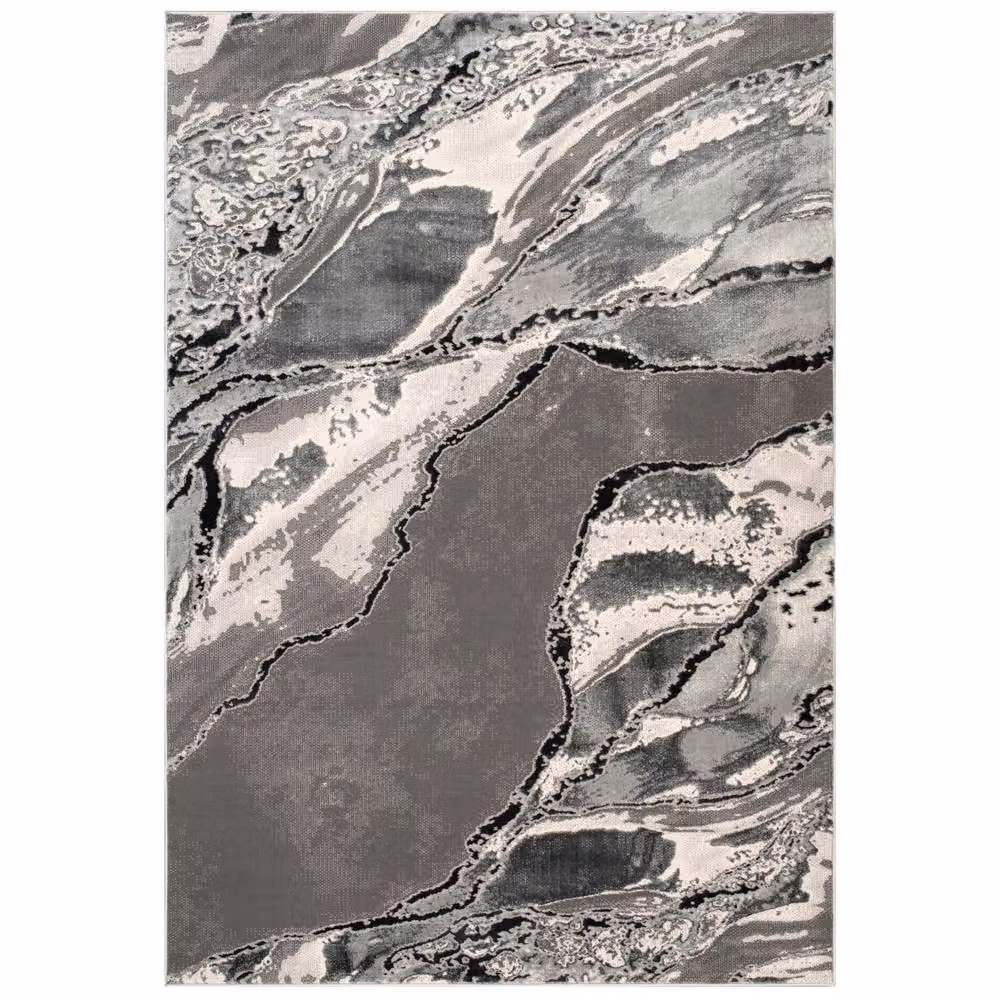 Smart Living Parma Modern Carved Abstract Rug in Grey, W 80 cm x L 150 cm – 3