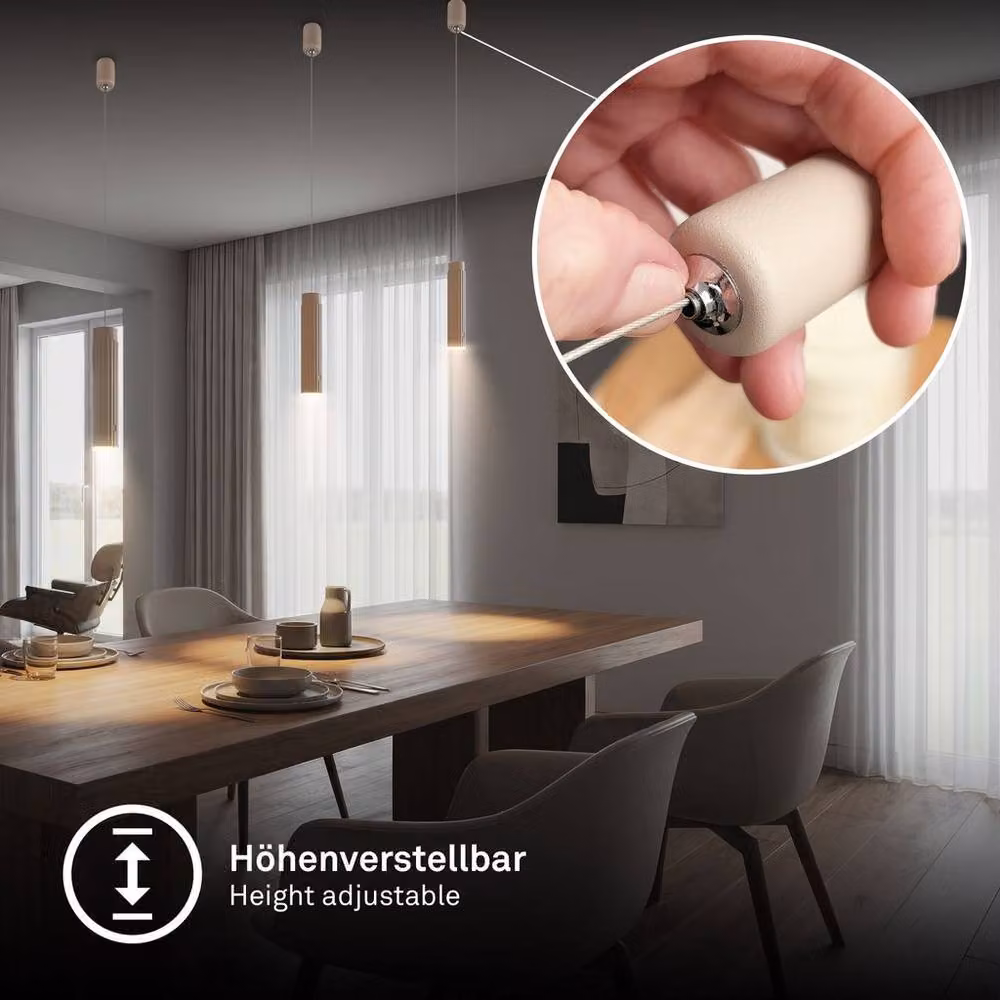 Briloner Beige Rechargeable Dimmable Height Adjustable LED Pendant Light – 2