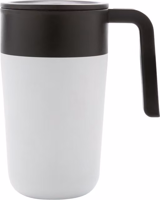 XD Design Stainless Steel and Polypropylene Travel Mug with Lid, White, 480 ml – 1