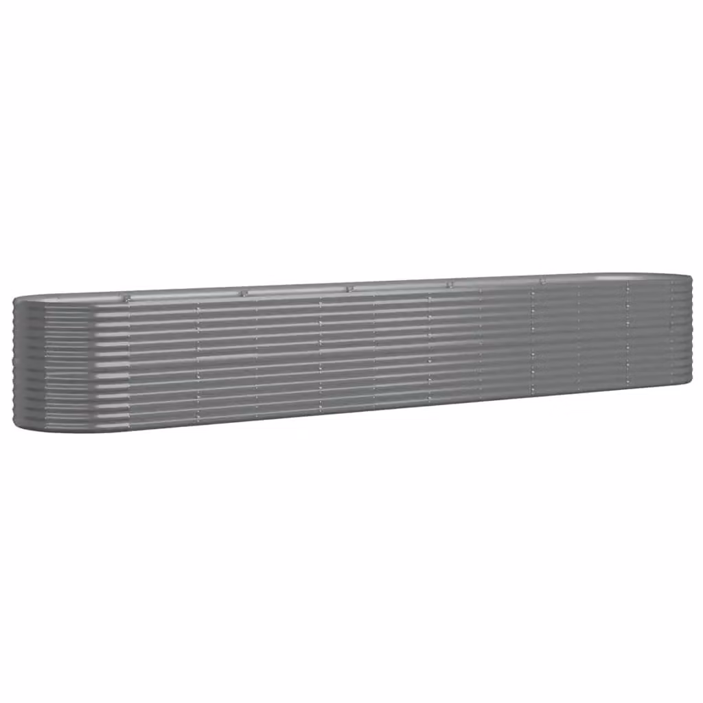 Berkfield Home Garden Powder-coated Steel Raised Bed in Grey, W: 440 cm, D: 80 cm, H: 68 cm – 2