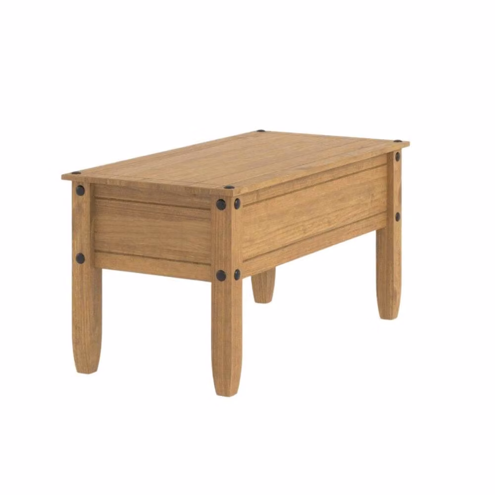 FORGEVIO Rustic Rectangular Pine Coffee Table in Brown – 2