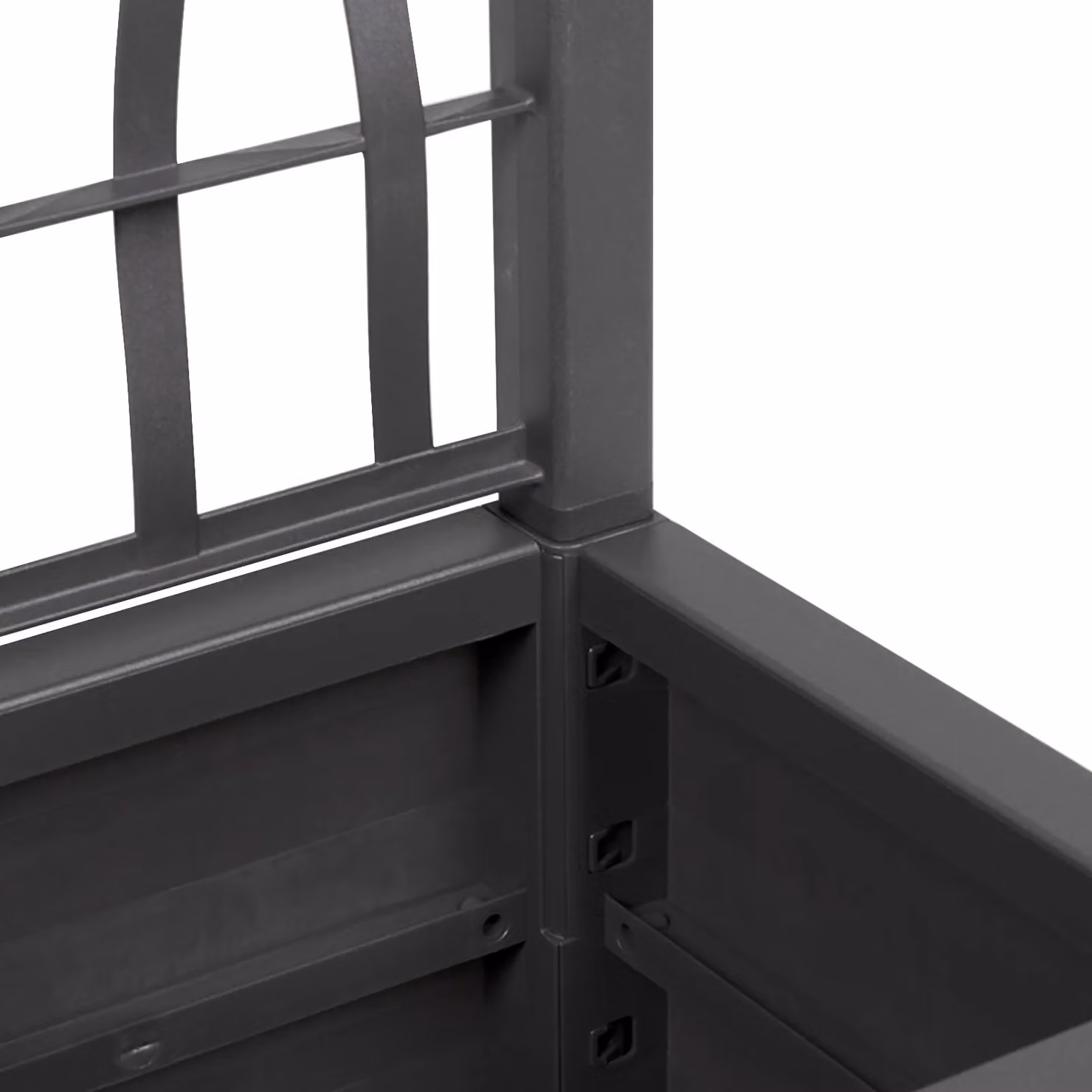 Berkfield Home Dark Grey Garden Planter with Trellis, W/D/H: 36 x 36 x 140 cm – 3