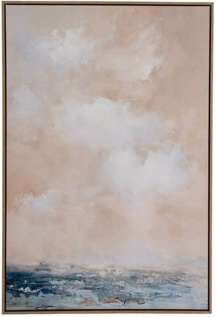 KDMD Stratos Hand Painted Abstract Sky and Landscape Canvas Art in Brown