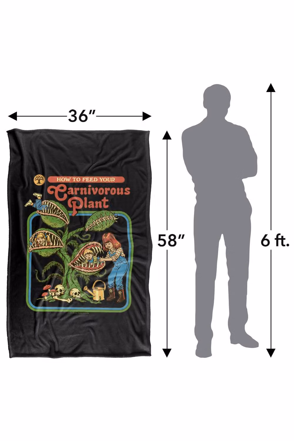 Steven Rhodes Carnivorous Plant Silky Touch Super Soft Fleece Throw Blanket, Multicolour, W/D/H: 91 x 147 cm – 3