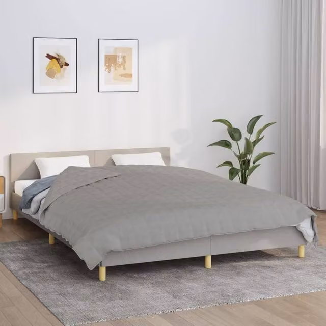 Berkfield Home Grey Weighted Blanket, W/D/H: 220 x 235 cm, 13 kg – 1