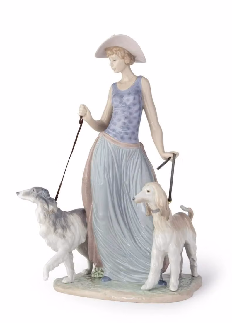 Lladró Elegant Promenade Woman Multicolour Porcelain Figurine