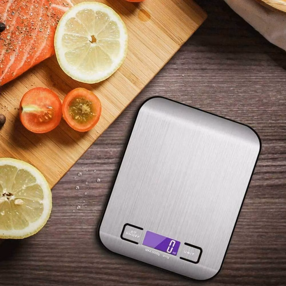 Kelvenix Digital Multifunction Kitchen Scale in Silver with Stainless Steel Finish, 10kg Capacity – 5