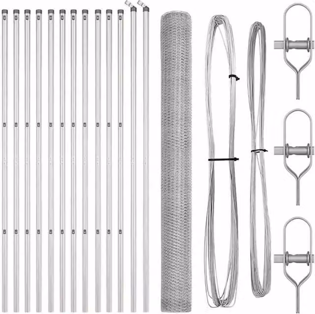 Berkfield Home Hexagon Fence in Silver Galvanised Steel, H: 160 cm x W: 25 m – 1