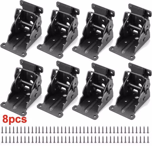 EONLION 8-Piece Set of Black Steel Folding Table and Chair Leg Hinges – 1