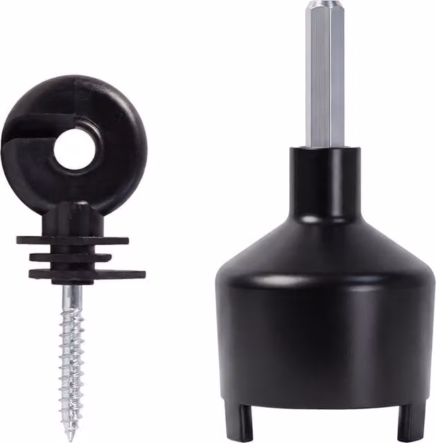 Traderight 120pc Grooved PPPE Electric Fence Insulators in Black