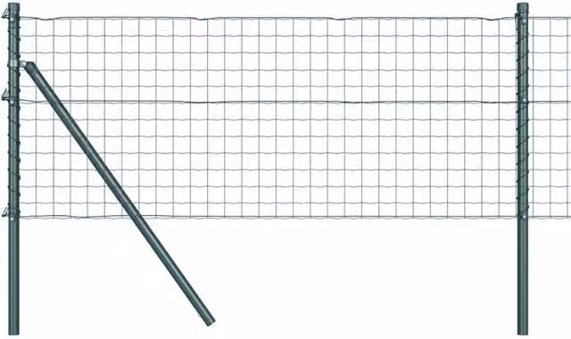 Berkfield Home Euro Fence with 13 Posts, Green Galvanised Steel, 0.8 x 25 m – 1