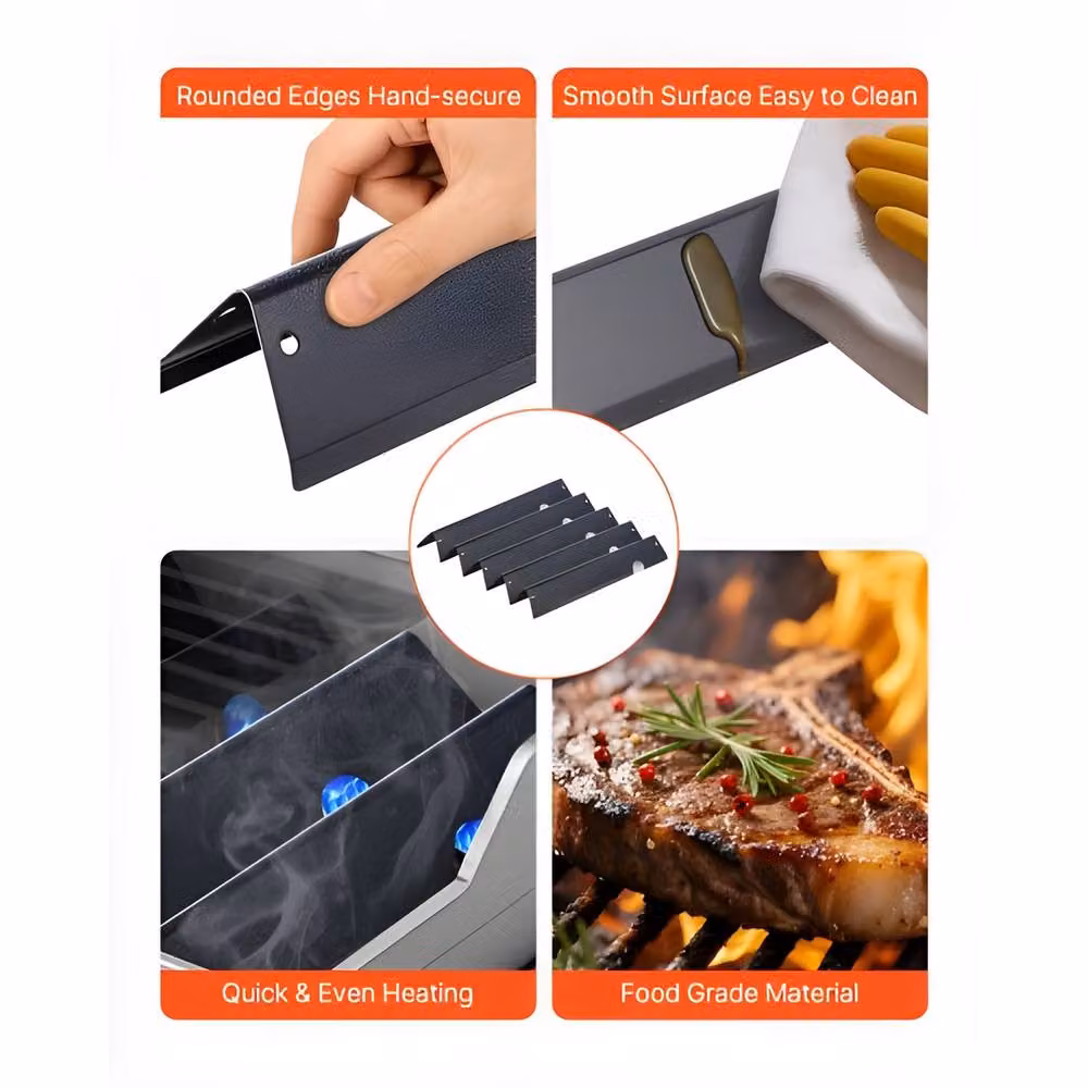 VEVOR 5 Pack Black Porcelain-Enameled Steel Replacement Grill Bars for Weber Gas Grills, Width: 44 cm – 4